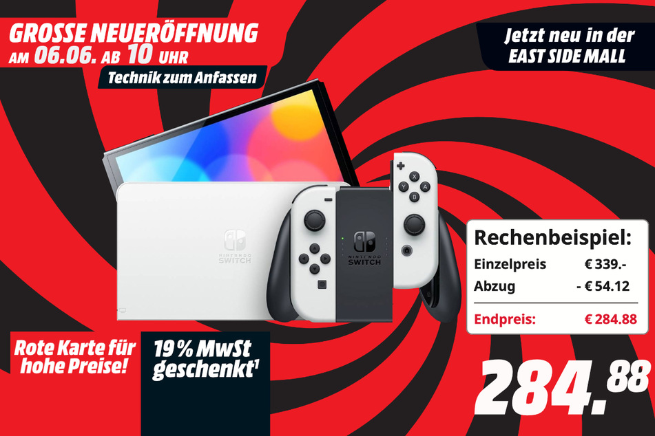 Nintendo Switch (OLED-Modell) für 284,88 Euro.