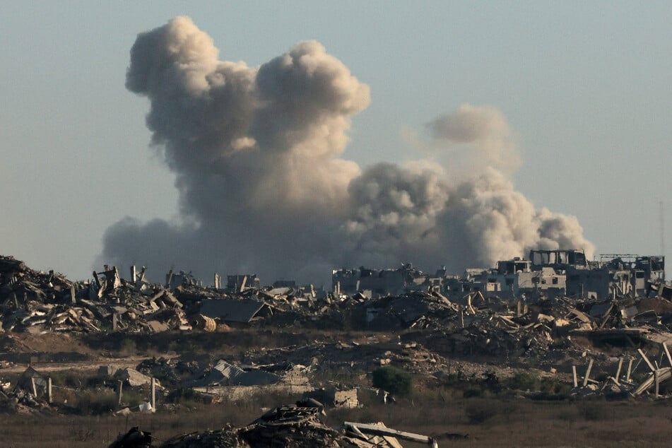 Smoke billows during an Israeli strike on August 29, 2025, in Gaza, decimated after nearly two years of all-out assault.