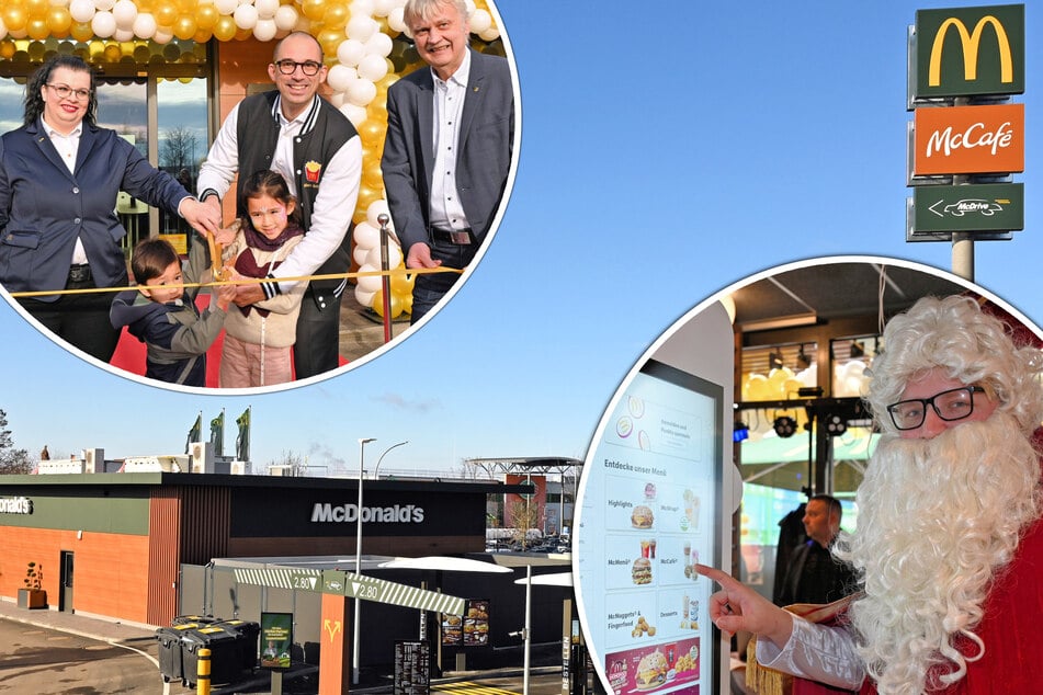 Leipzig: Weihnachtsmann bestellte als Erster: Neue McDonalds-Filiale bei Leipzig offiziell eröffnet