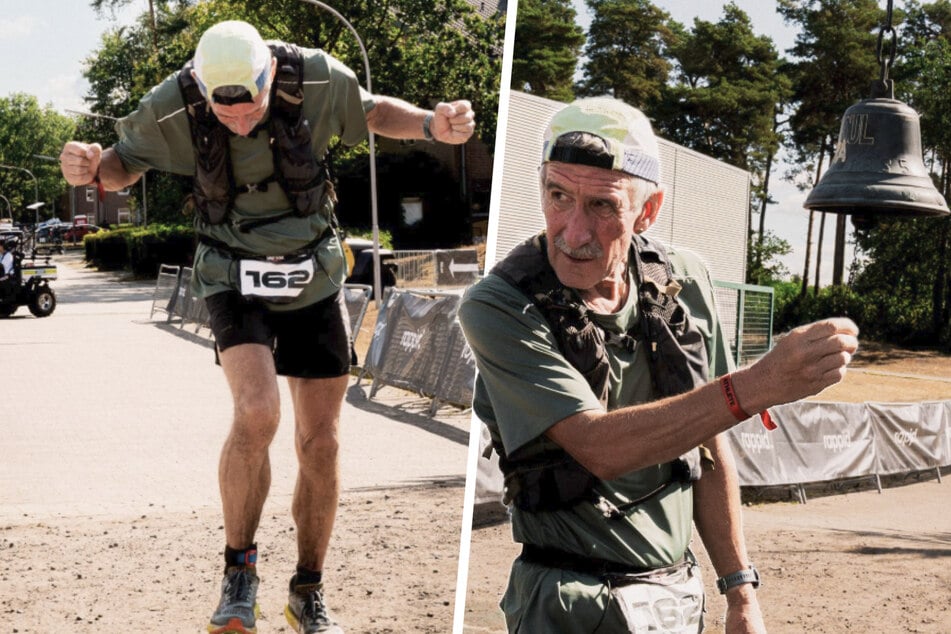 Und rein ins Glück! Mit seiner unfassbaren Leistung von 45 Runden und knapp 301 Kilometern ist Hubert Karl (68) aus Unterfranken neuer Weltrekordhalter!