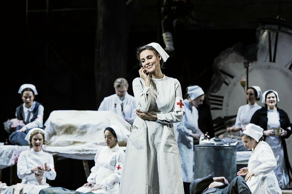 Die Sopranistin auf der Bühne in Riccardo Zandonais „Giulietta e Romeo“ am Staatstheater Braunschweig.