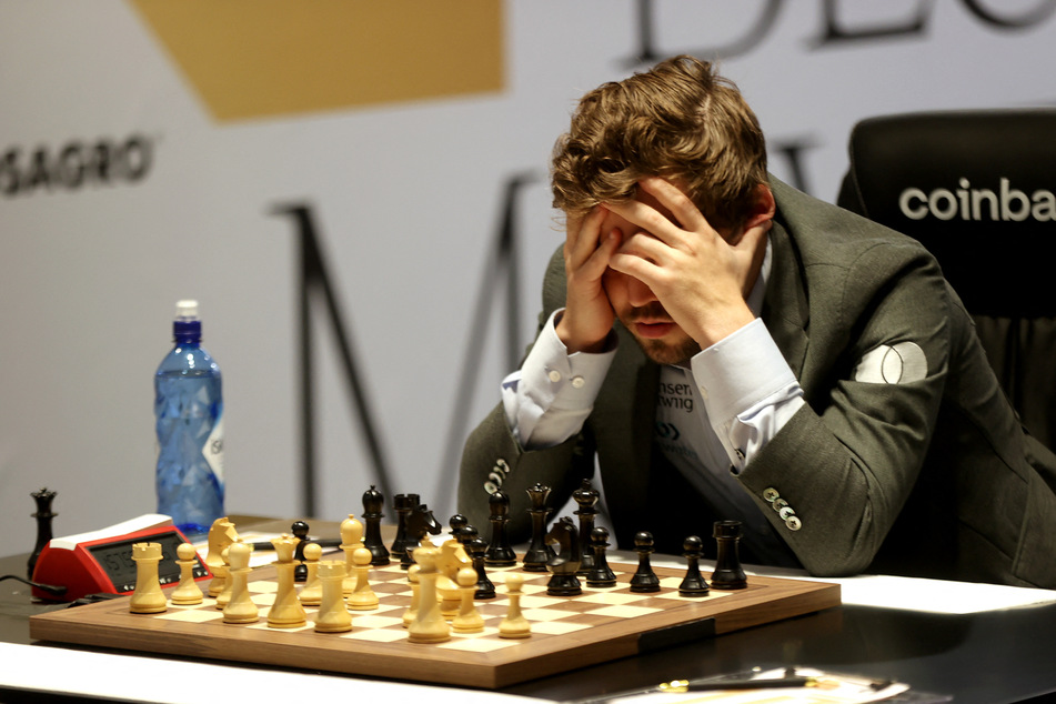 Chess grandmaster Magnus Carlse at the Dubai Expo 2020, on December 10, 2021.
