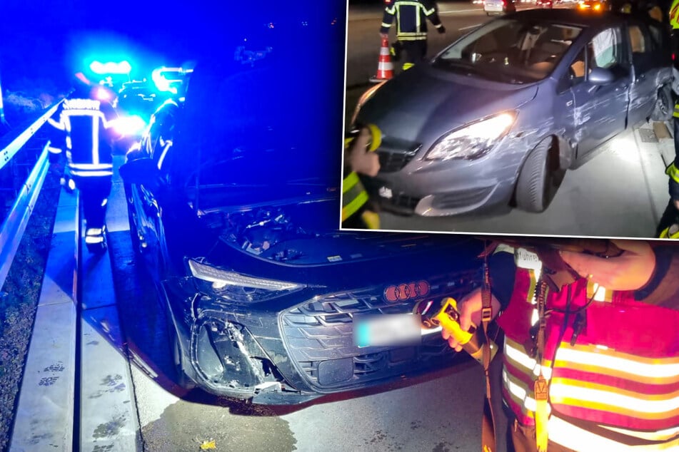 Unfall A9: Beim Überholen auf der A9 "gepennt"? Audi rammt Opel gegen Leitplanke