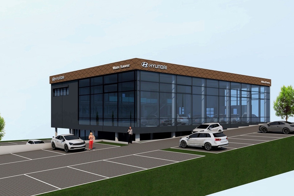 So soll das fertige HYUNDAI-Autohaus Ende September aussehen.