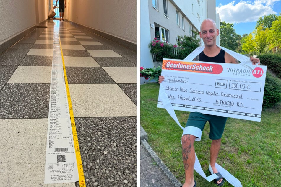 Dresden: 765 Artikel auf 12,92 Metern: Stephan hat den längsten Kassenbon