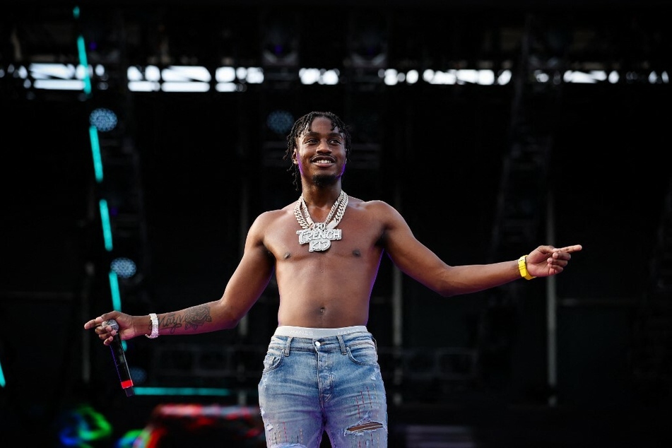 Lil Tjay performing at Hard Rock Stadium in Miami, Florida, in 2021.