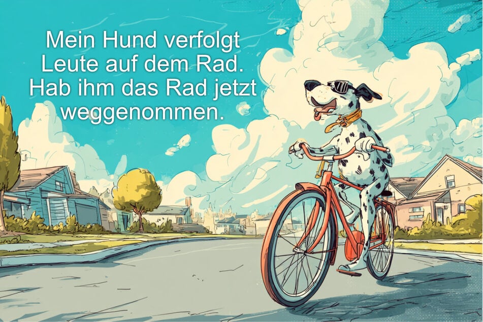 Er hat's übertrieben - jetzt ist das Rad weg.