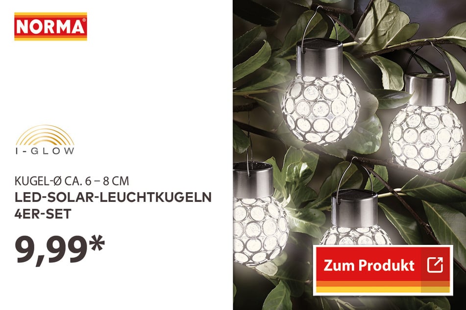 LED-Solar-Leuchtkugeln 4er-Set für 9,99 Euro