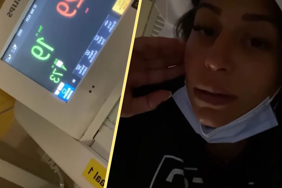 Erschöpft lag Eva Benetatou (29) am Wehenschreiber im Krankenhaus und ließ die Herztöne des Babys kontrollieren.