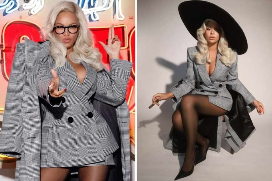 Superstar singer Beyoncé rocked a mix of her famous cowboycore fashion with the up-and-coming corpcore trend in a plunging blazer dress!