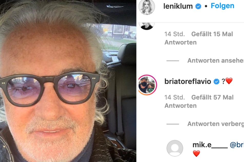 Flavio Briatore (71) kommentiert unter Lenis Beitrag.