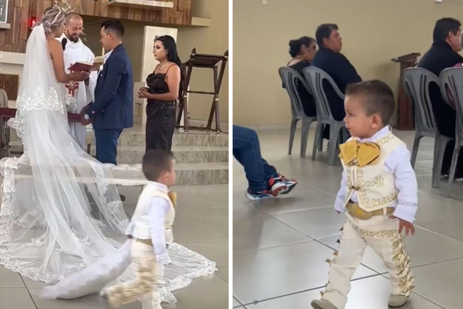 Dieser kleine Junge hatte keine Lust auf die Hochzeit seiner Eltern.