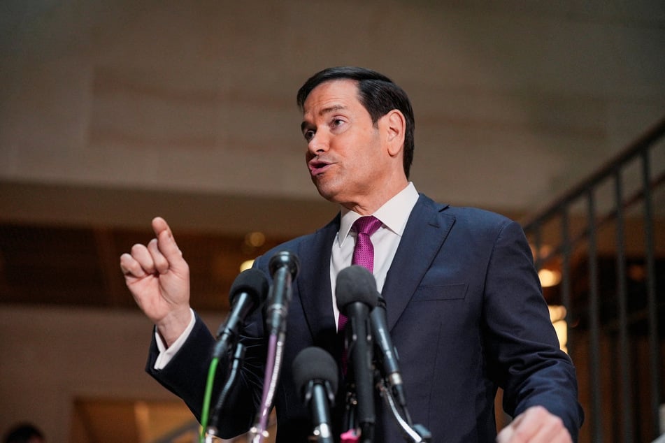 Secretary of State Marco Rubio speaks to the media on the day of a briefing for congressional leaders on the situation in Iran in Washington DC on March 2, 2026.