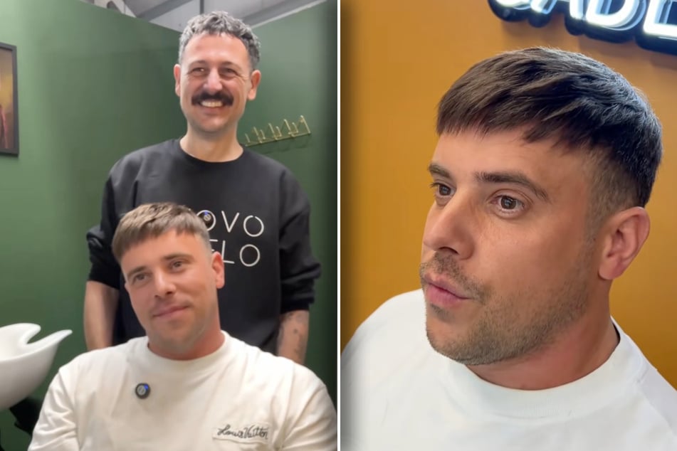 Olly (35) ist erstmal völlig platt. Rob Wood kann hingegen lächeln, als sein Gast sich mit vollem Haar sieht.