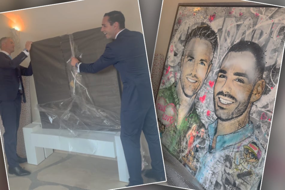 Ralf und Ètienne Schumacher hatten sichtlich Spaß beim Auspacken des Luxus-Geschenks von Carmen und Robert Geiss.