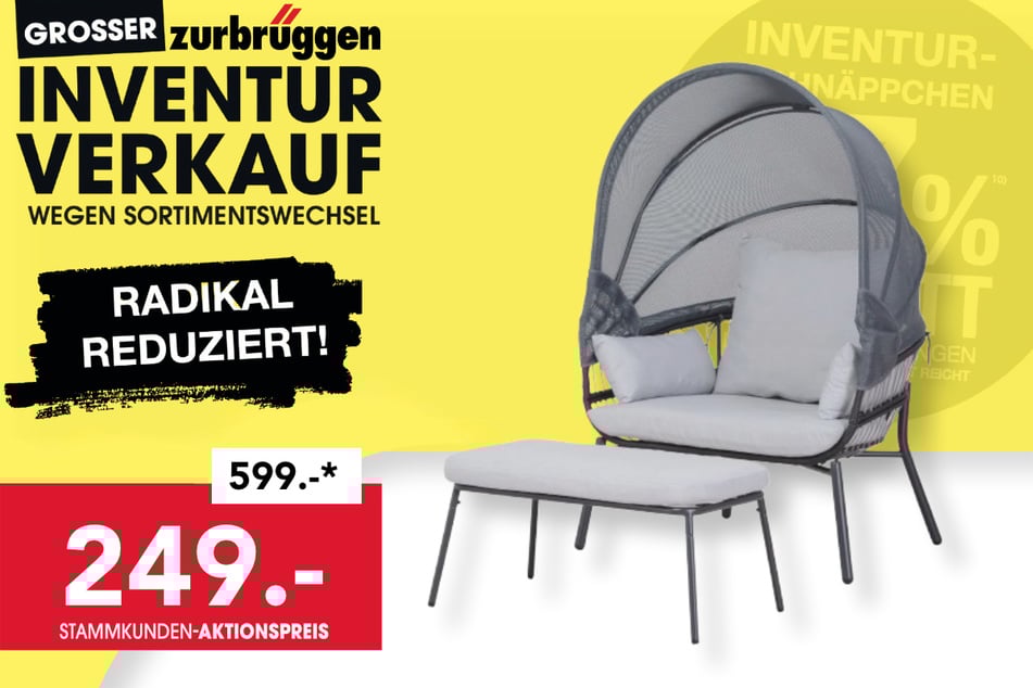 Die Ambia Garden Loungesesselkombination
für 249 Euro.