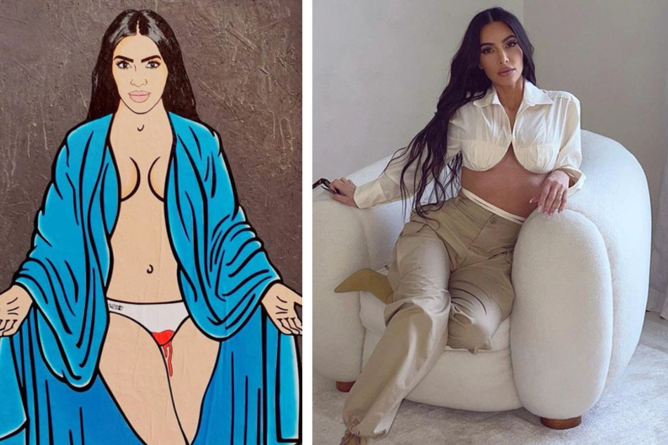 An Italian artist created murals of Kim Kardashian and Marge Simpson menstruating in honor of International Menstrual Hygiene Day.