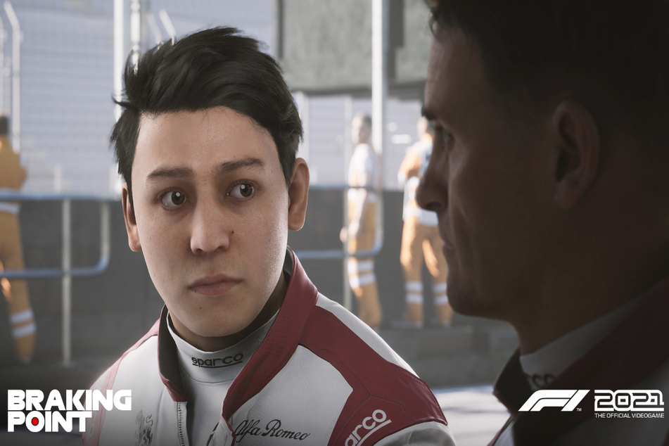 Im neuen Story-Modus "Braking Point" schlüpfen wir unter anderem in die Rolle des aufstrebenden britischen Motorsport-Talents Aiden Jackson (l.), der eine erbitterte Rivalität zu seinem Teamkollegen Casper Akkerman (r.) aufbaut.