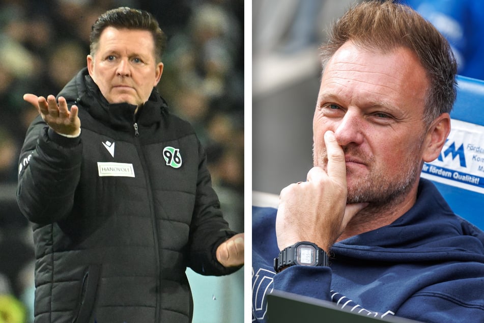 Turbulentes Jahr beim FCM: Ex-Trainer Christian Titz (54, l.) wurde durch Markus Fiedler (39) ersetzt, doch auch er wurde wenig später suspendiert.