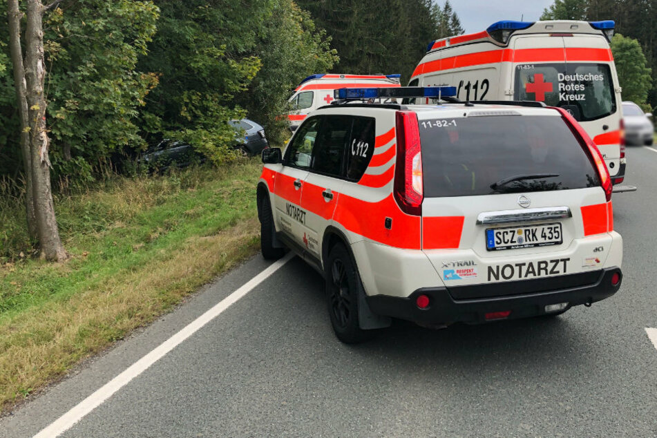 Ein Auto schleuderte auf der L3002 bei Tanna in eine Baumgruppe.