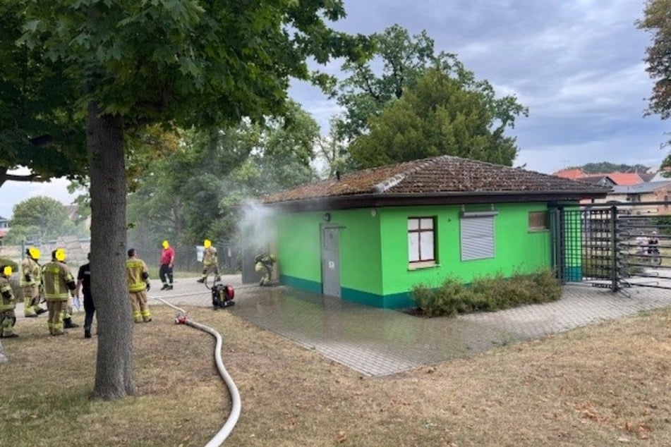 Eine öffentliche Toilette brannte im Blankenburger Stadtpark.