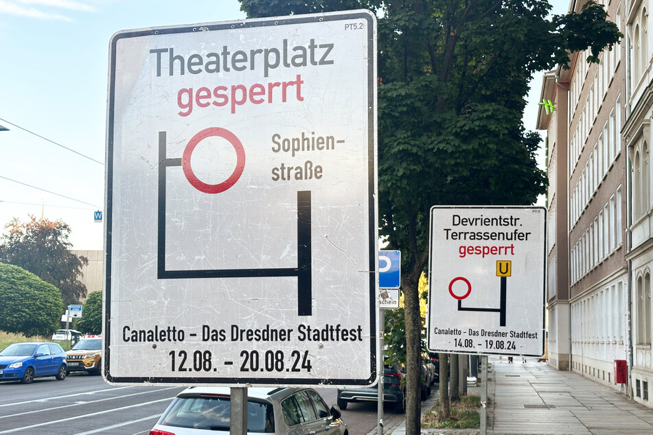 Die Stadt informierte über einige gesperrte Straßen, so unter anderem am Theaterplatz, die Devrientstraße und das Terrassenufer.