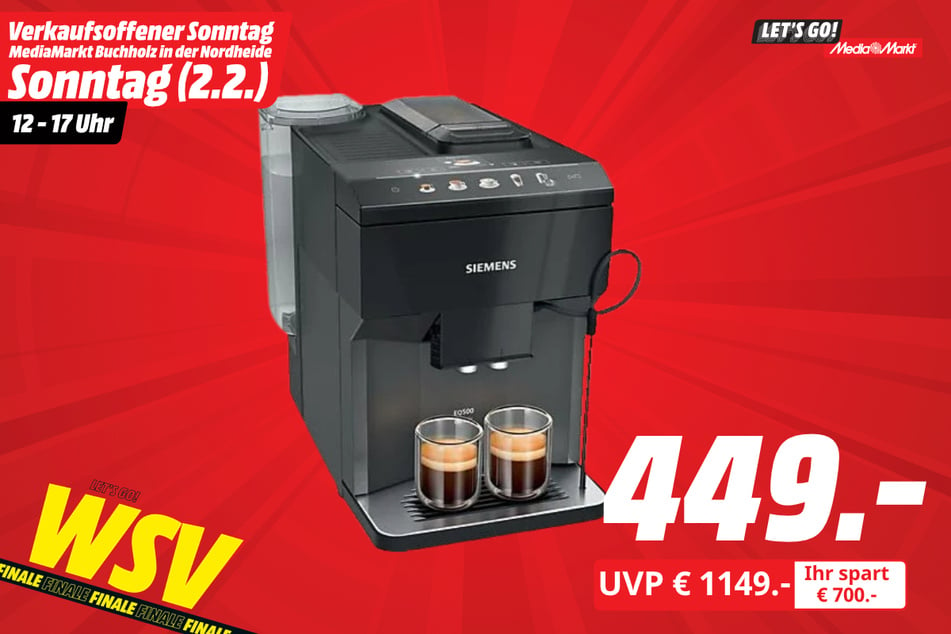 Siemens-Kaffeevollautomat für 449 statt 1.149 Euro.