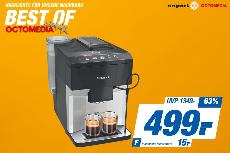 Siemens-Kaffeevollautomat für 499 statt 1.349 Euro.