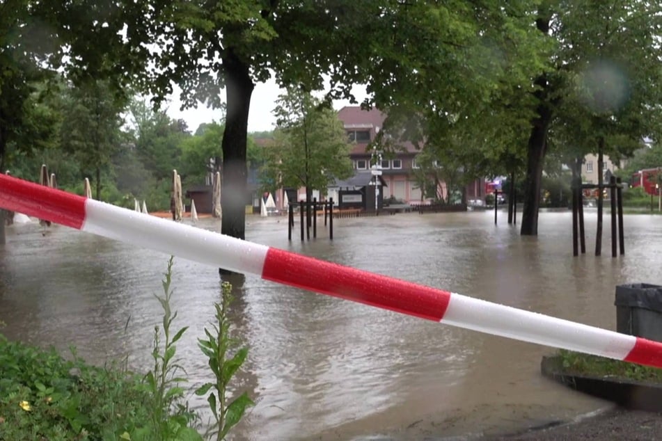 Im Kreis Göppingen sorgte der Starkregen für heftige Überschwemmungen.