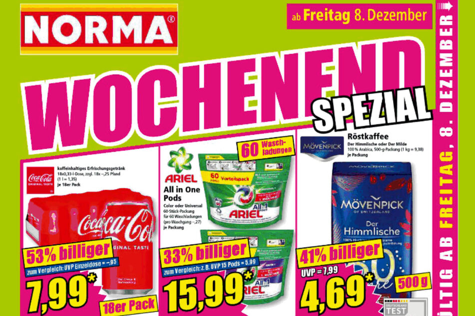 Wochenend-Spezial bei NORMA ab Freitag (8.12.).