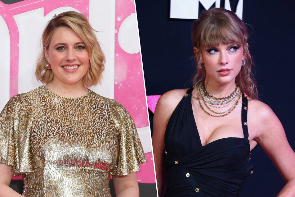 Taylor Swift (r) was spotted grabbing dinner with Barbie director Greta Gerwig on Monday.