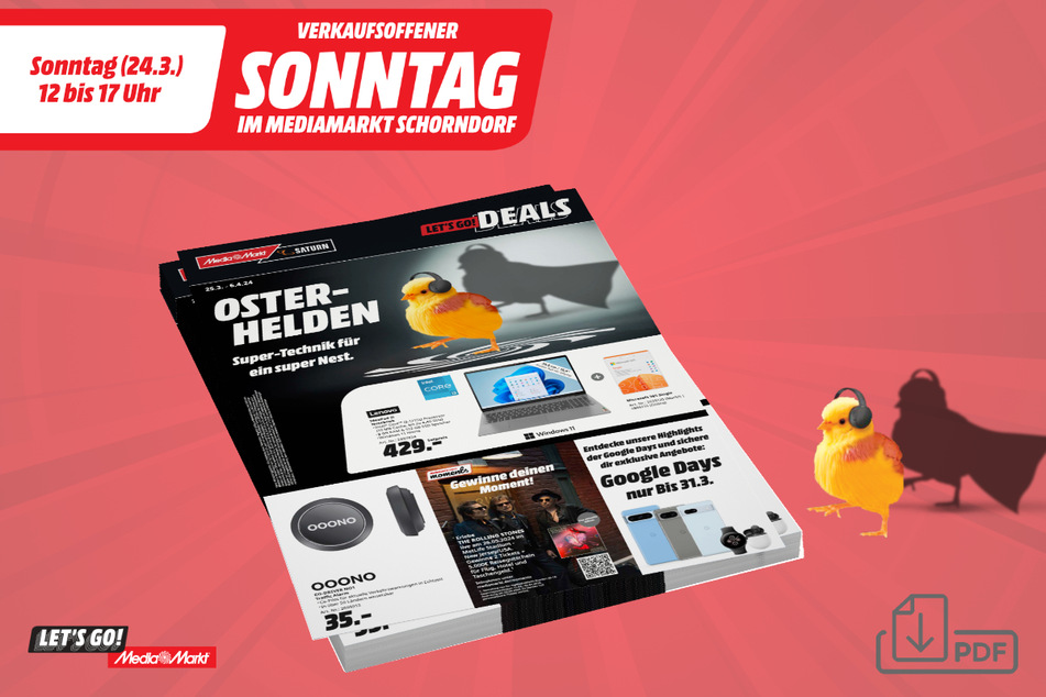 Bereits am Sonntag (24.3) profitiert Ihr von den MediaMarkt-Angeboten zu Ostern.