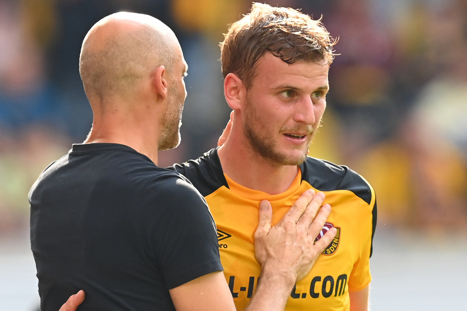 Dynamo-Coach Alexander Schmidt (l.) hält große Stücke auf Christoph Daferner.