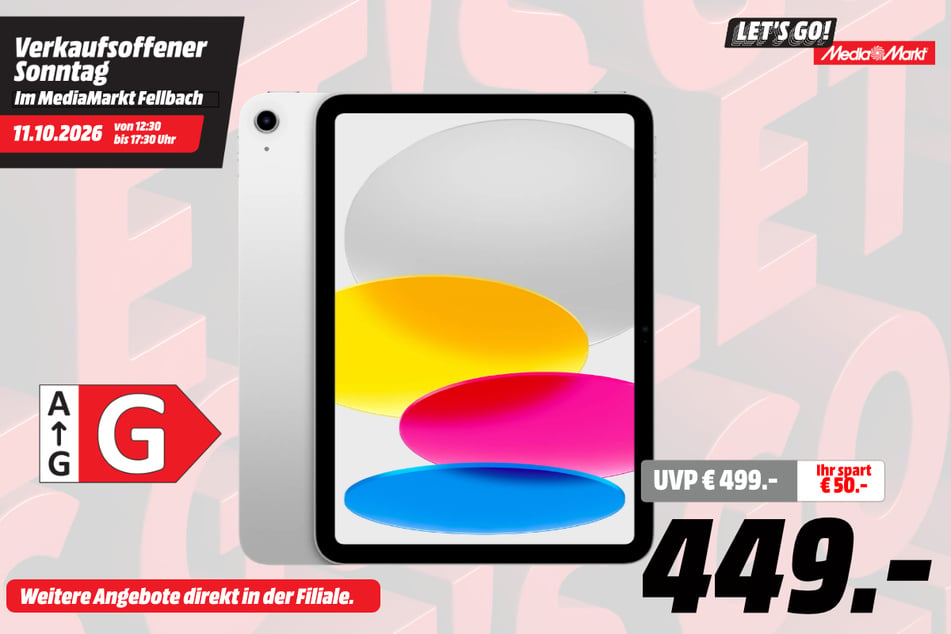 Apple iPad für 449 statt 499 Euro.
