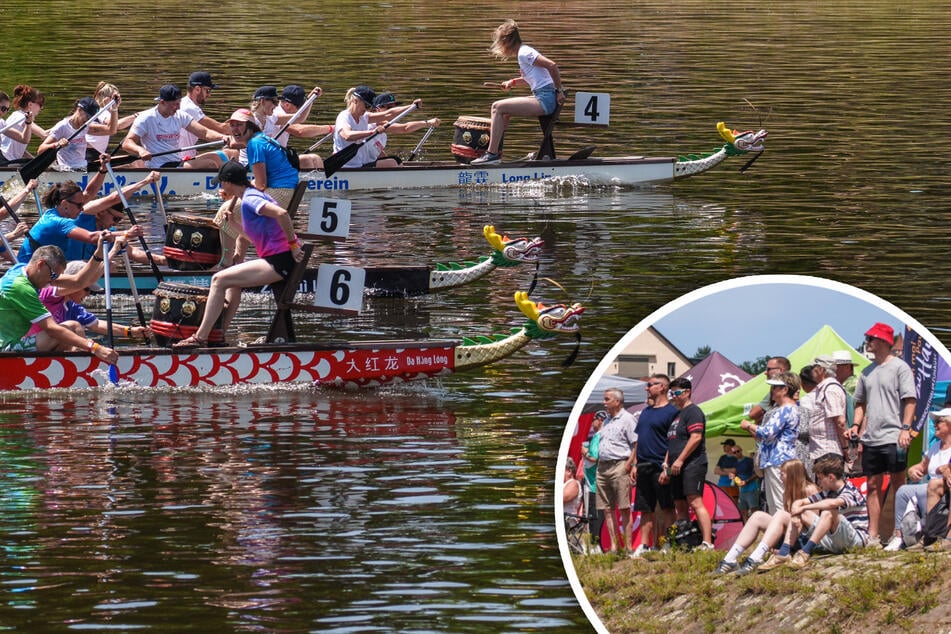 Dresden: Drachenboote erobern wieder die Elbe: So viele Leute verfolgten das Spektakel