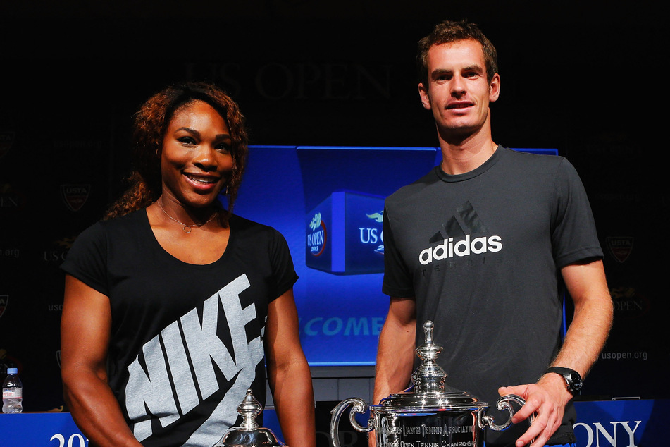 Serena Williams (l.) praised Andy Murray for highlighting the accomplishments of female tennis players during her message.