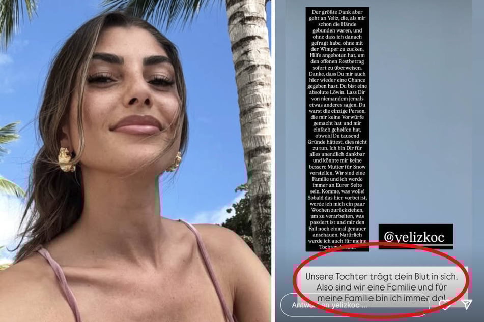 Yeliz Koc (31) hat in ihrem Instagram-Beitrag familiäre Gründe für die Zahlung angeführt.