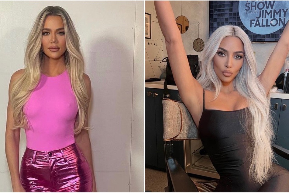 Kim Kardashian (r) has enhanced the crotch area for her SKIMs bodysuit just for her sis, Khloé Kardashian.