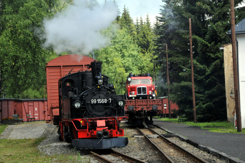 Die Preßnitztalbahn ist ab 10.05 Uhr im Erzgebirge unterwegs.