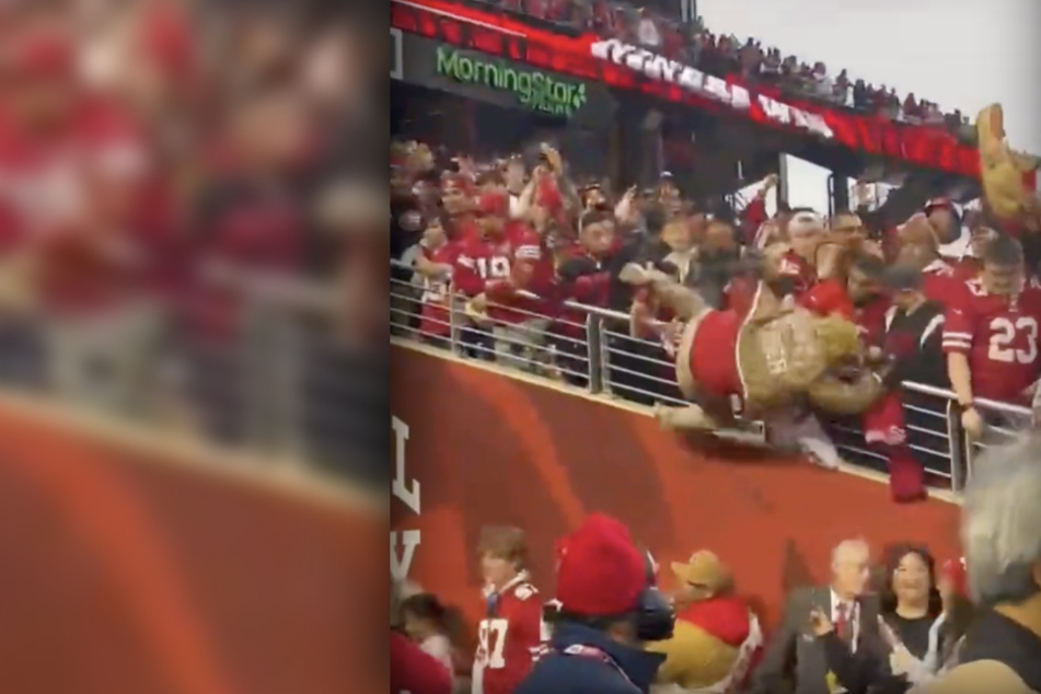 Irrsinn in der NFL: Spieler wirft sein Handtuch in die Menge, Fan stürzt von den Zuschauerrängen