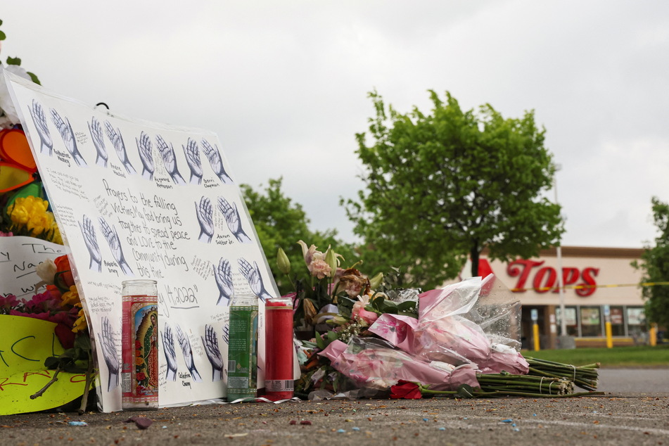 A memorial has been laid for the victims of the Buffalo supermarket shooting.