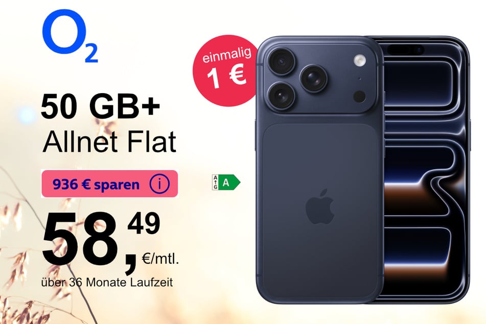 Das iPhone 17 Pro Max für einmalig nur 1 Euro bei o2.