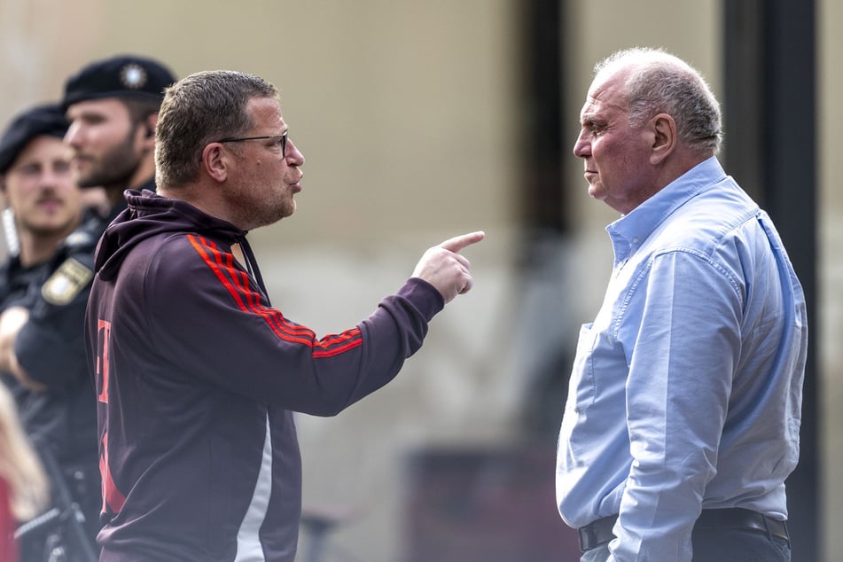 Uli Hoeneß (74, r.) macht Max Eberl (52) klare Vorgaben bei der Transfer-Politik.