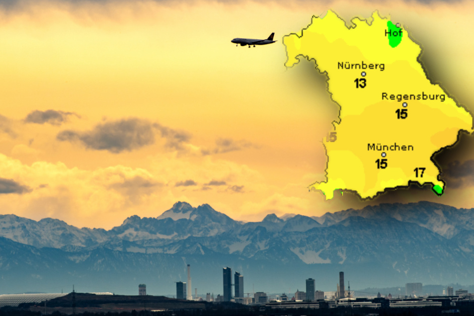 Milde Atlantikluft sorgt in Bayern für frühlingshafte Temperaturen. (Bildmontage)