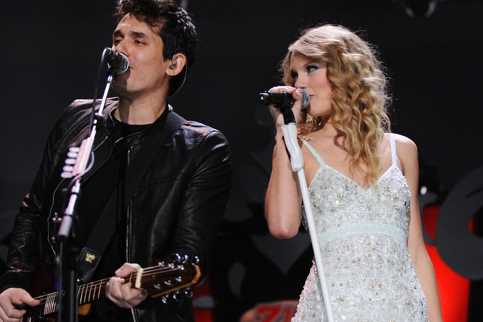John Mayer and Taylor Swift pictured in 2009 at Z100's Jingle Ball.