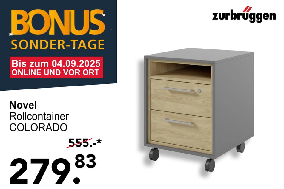 Der Novel Rollcontainer COLORADO für 279,83 statt 555 Euro.
