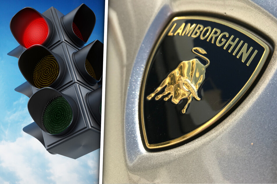 Lamborghini brettert über rote Ampel - zu schnell für die Polizei