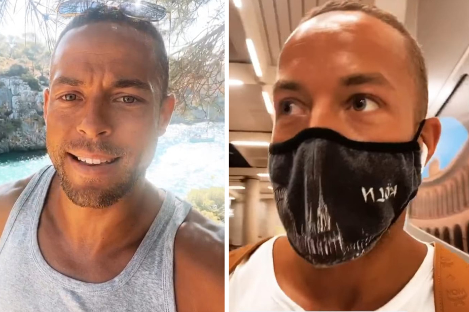 Andrej Mangold (33) berichtet bei Instagram von seinem Mallorca-Rückzug. (Fotomontage)