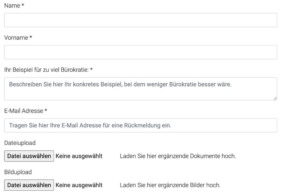 Beim Portal zur Meldung von zu viel Bürokratie gehen vor allem Hinweise zu Digitalisierung, parallelen Berichtspflichten und einfacheren Formularen ein.