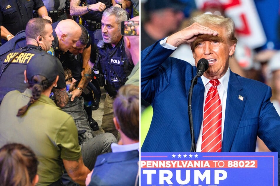 Man tased at Trump rally after storming press area: "He is on our side!"